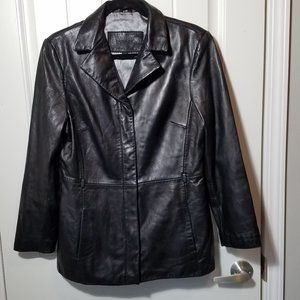 Guess Black Leather Jacket M